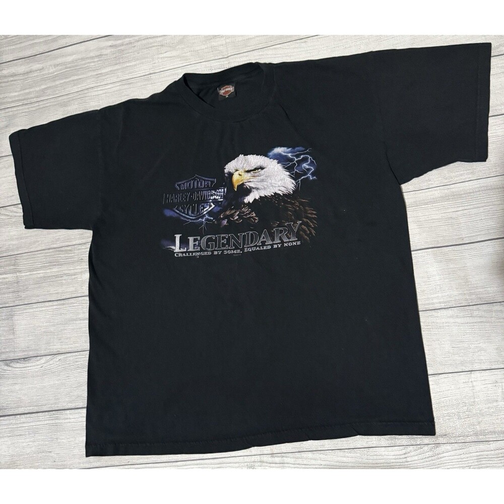 Harley Davidson Y2K T Shirt Legendary Lightning Eagle Silverdale WA 2003 Size 2X